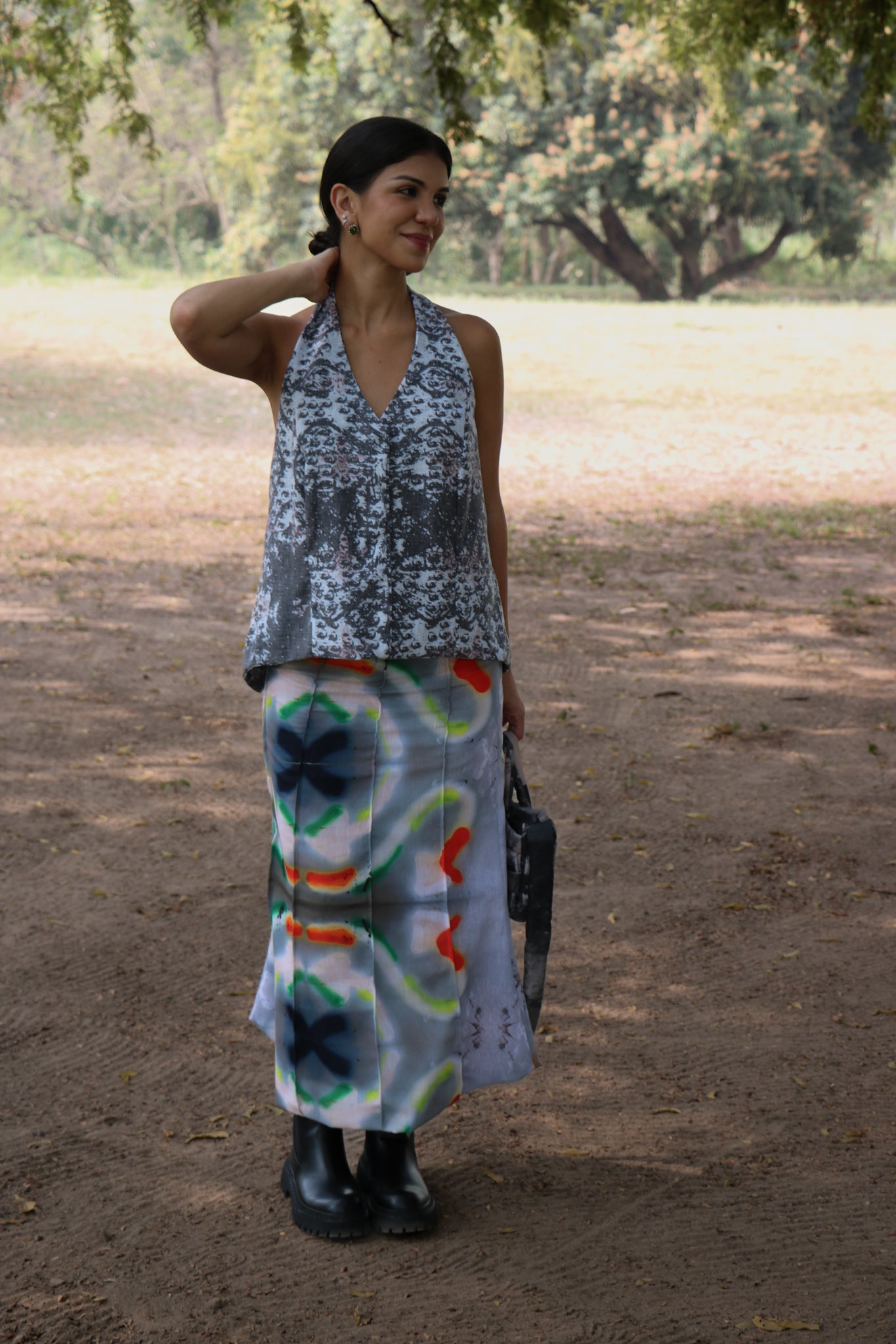 ANA GRAFITTI MIDI SKIRT
